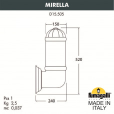 Светильник уличный настенный FUMAGALLI MIRELLA  D15.505.000.BYF1R