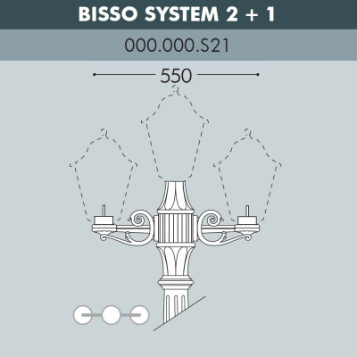 Консоль для паркового фонаря FUMAGALLI BISSO SYS 2L+1  000.000.S21.A0