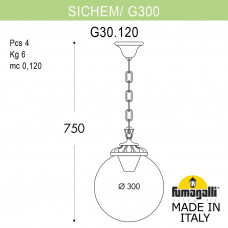 Подвесной уличный светильник FUMAGALLI SICHEM/G300. G30.120.000.VZE27
