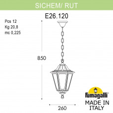 Подвесной уличный светильник FUMAGALLI SICHEM/RUT E26.120.000.VYE27