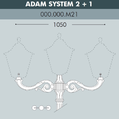 Консоль для паркового фонаря FUMAGALLI ADAM SYS 2L+1 000.000.M21.A0