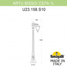 Садово-парковый фонарь FUMAGALLI ARTU BISSO/CEFA 1L U23.158.S10.WYE27