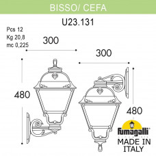 Светильник уличный настенный FUMAGALLI BISSO/CEFA DN U23.131.000.VXF1RDN